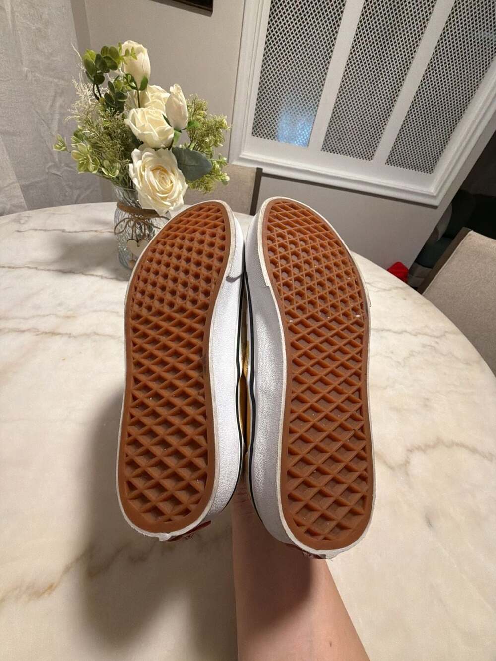 Vans Classic Slip-On Checkerboard Yellow/White Women's Size 6.5 - Picture 2 of 6